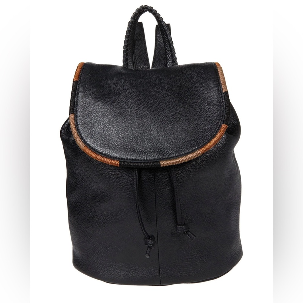 The Sak Black Backpack with Brown Trim
